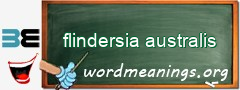 WordMeaning blackboard for flindersia australis